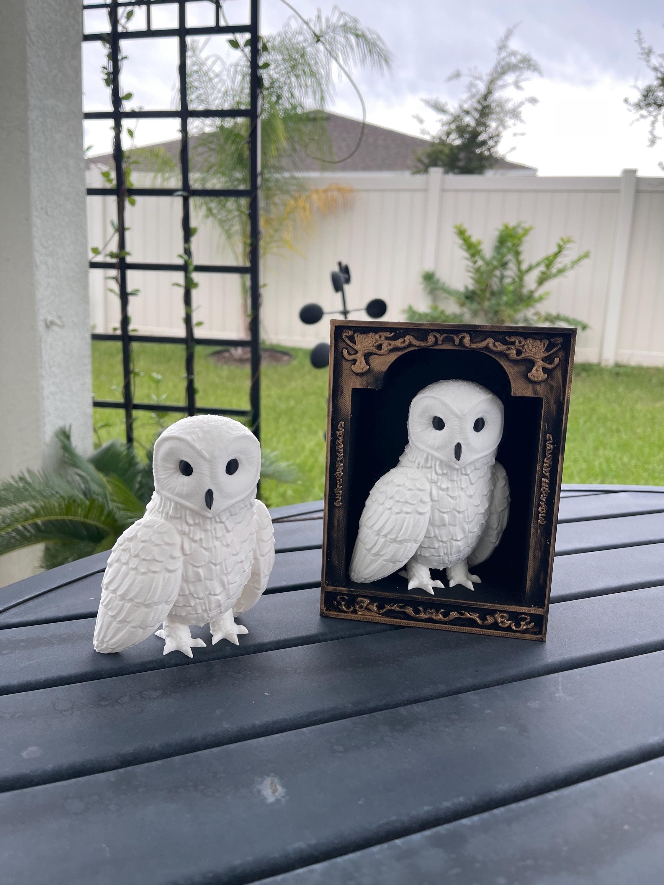 Snowy Owl or Snowy Owl Book Nook Choose Your Style 3D Printed Fantasy Book Shelf Decor-Create Fantasy Crafts