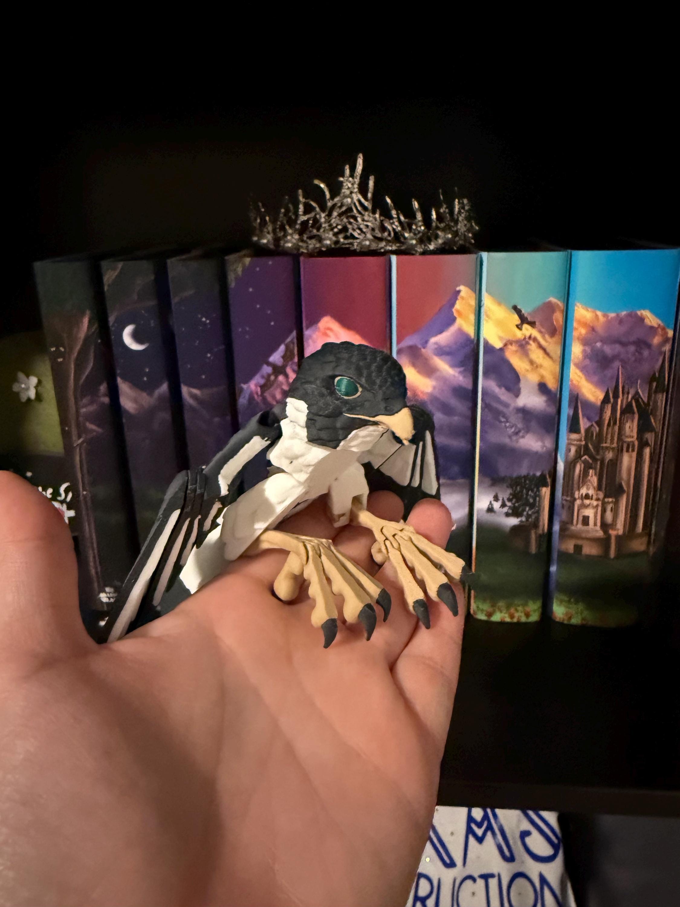 White Tail Hawk Falcon Articulating 3d Print Bookshelf Decor-Create Fantasy Crafts