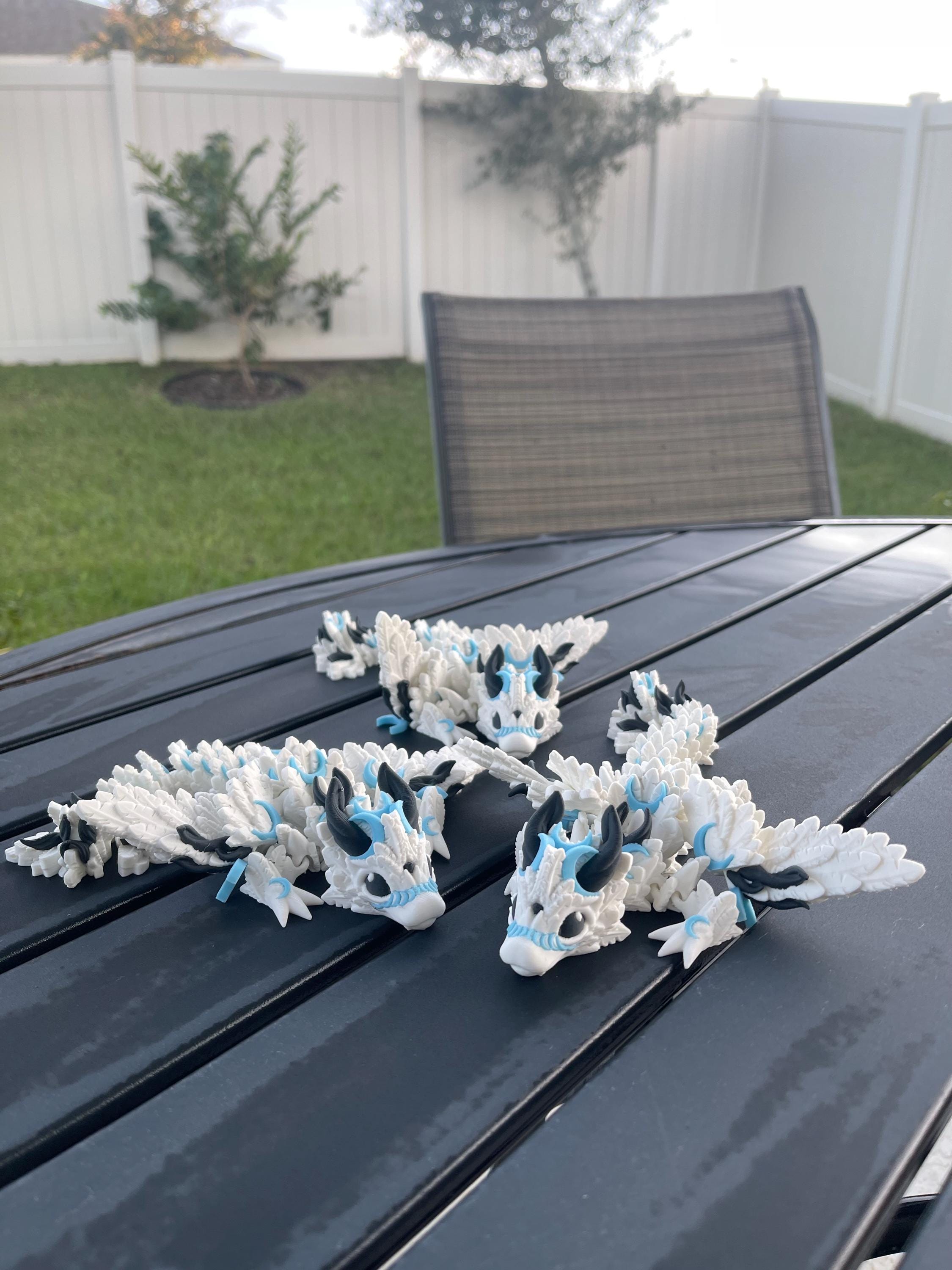 Moon Baby Dragon Articulating 3D Print Gift Toy Decor Glow in Dark-Create Fantasy Crafts