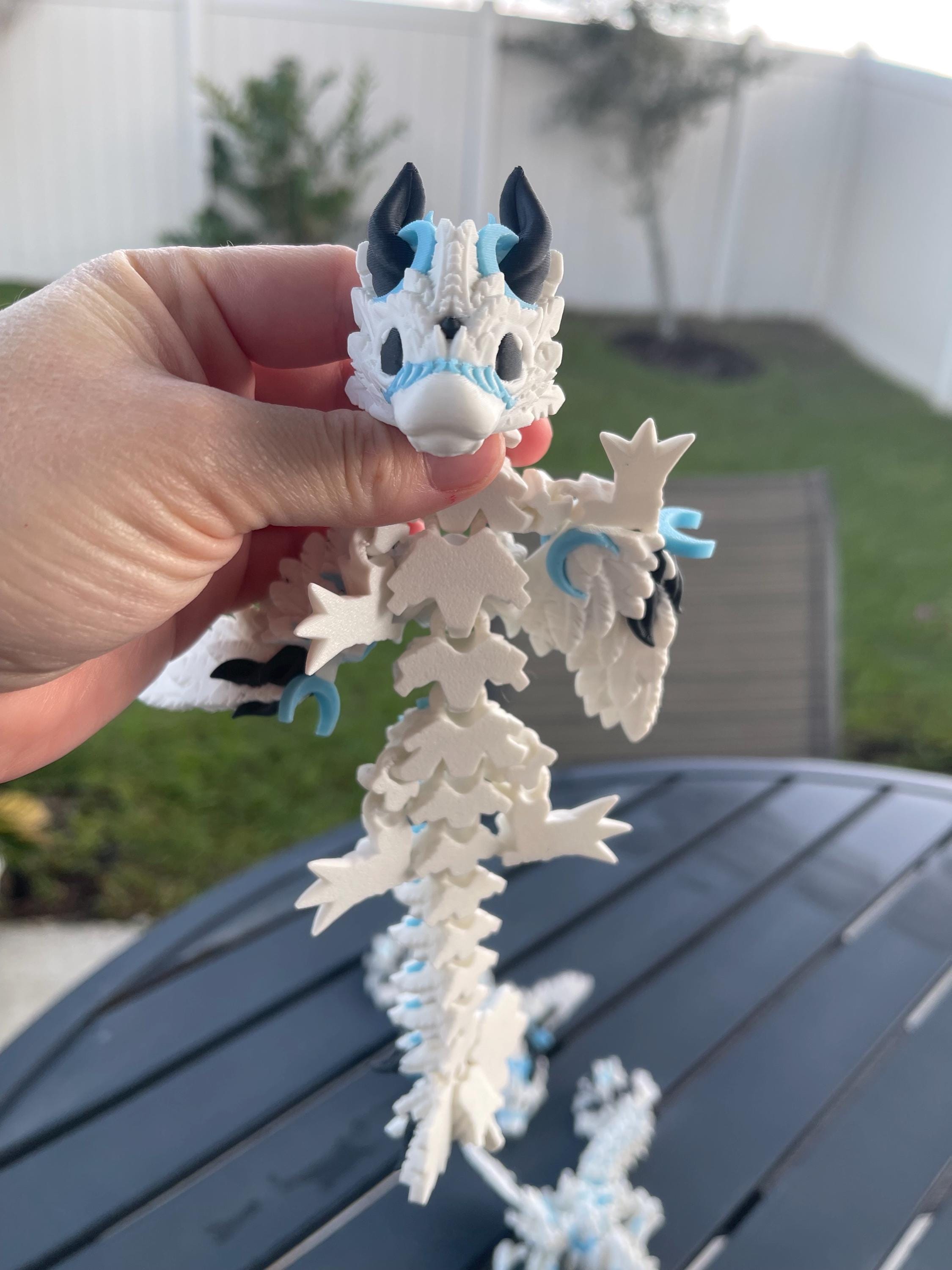 Moon Baby Dragon Articulating 3D Print Gift Toy Decor Glow in Dark-Create Fantasy Crafts