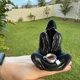 Sitting Ghost Figure with Attached Tea Cup - 3D Printed - Hand Painted-Create Fantasy Crafts