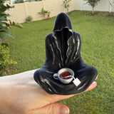 Sitting Ghost Figure with Attached Tea Cup - 3D Printed - Hand Painted-Create Fantasy Crafts