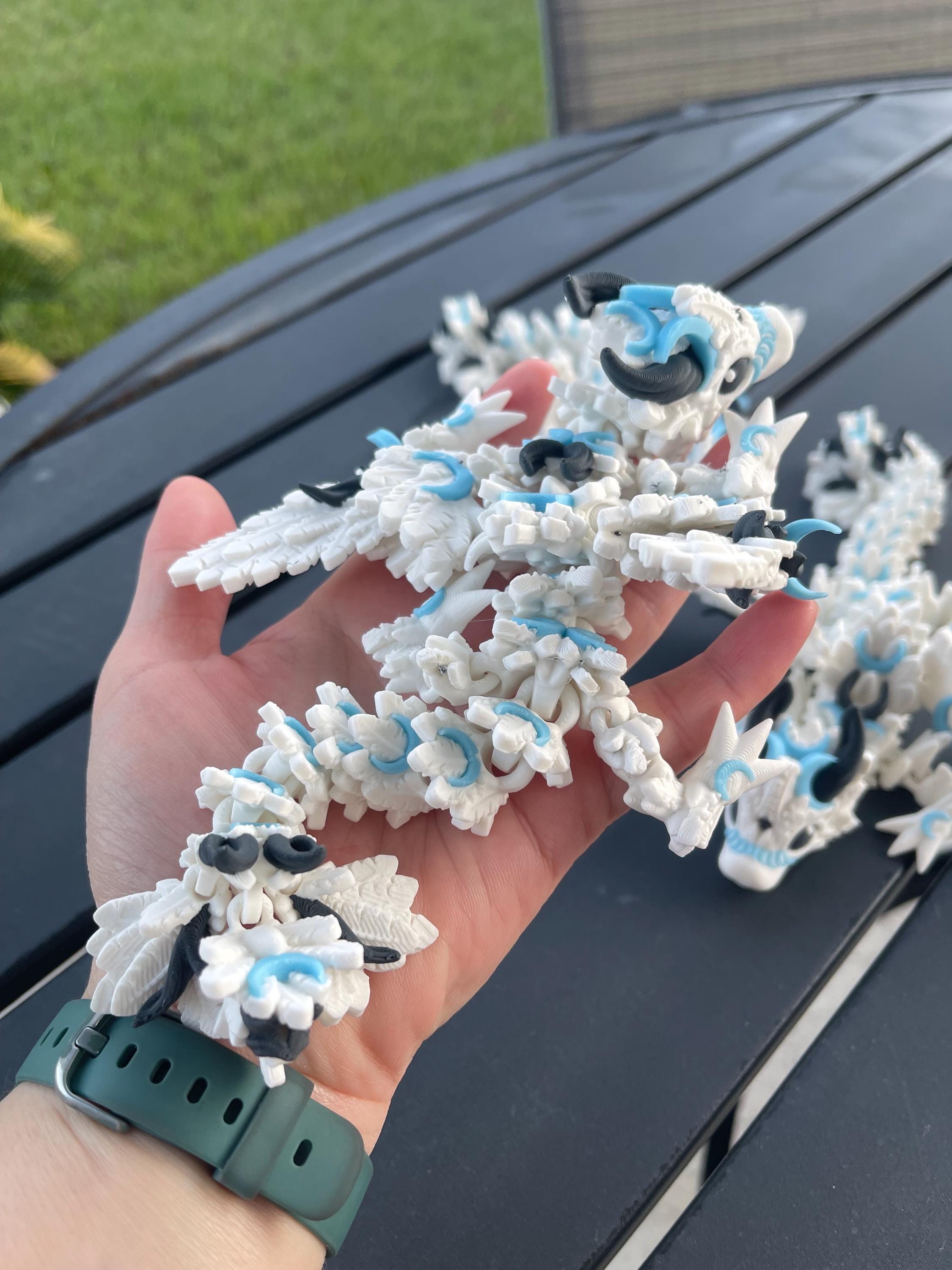 Moon Baby Dragon Articulating 3D Print Gift Toy Decor Glow in Dark-Create Fantasy Crafts