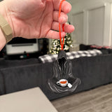 Sitting Ghost with Tea Cup Holiday Ornament - 3D Printed-Create Fantasy Crafts