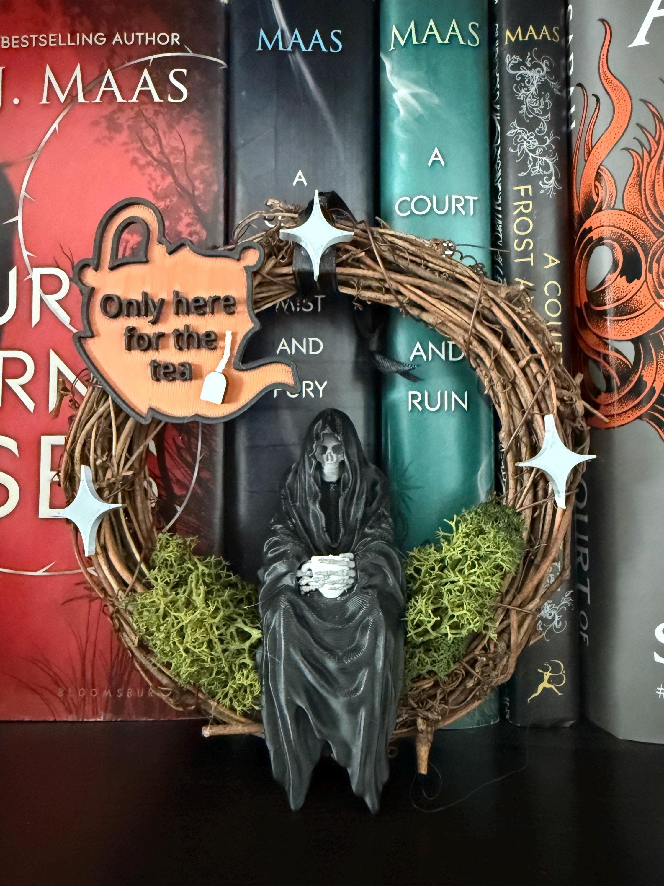 Reaper Drinking Tea - Decorative Mini Wreaths - Customizable-Create Fantasy Crafts