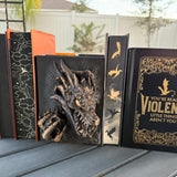 Dragon Book Storage Box 3D Printed - Metallic Wax Finish - Stash Box Storage D&D Dice Card Box-Create Fantasy Crafts
