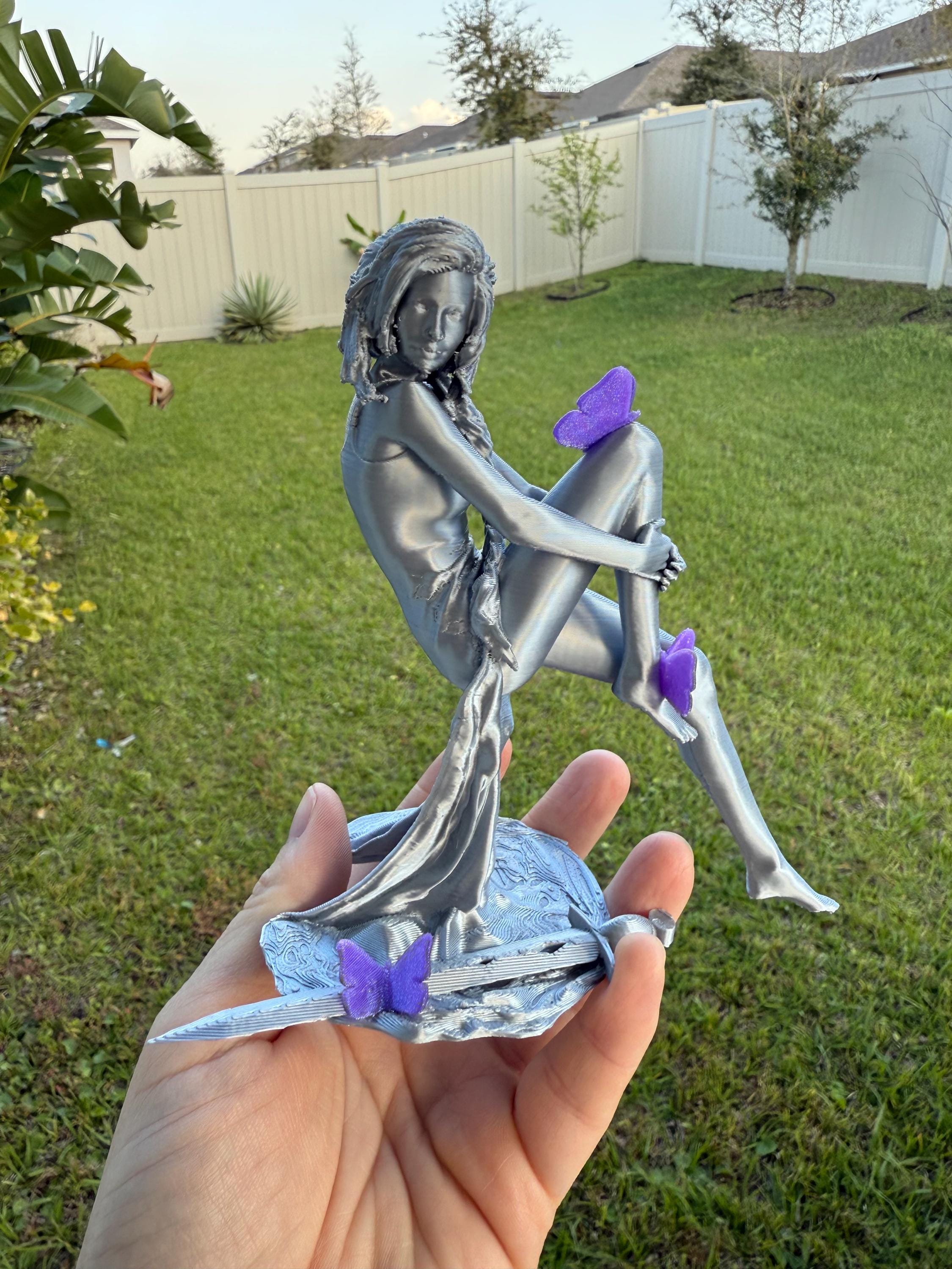 Silver Alchemist Statue 3D Printed Bookshelf Decor Bookish Merch-Create Fantasy Crafts