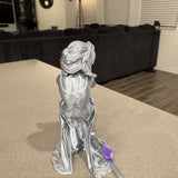 Silver Alchemist Statue 3D Printed Bookshelf Decor Bookish Merch-Create Fantasy Crafts