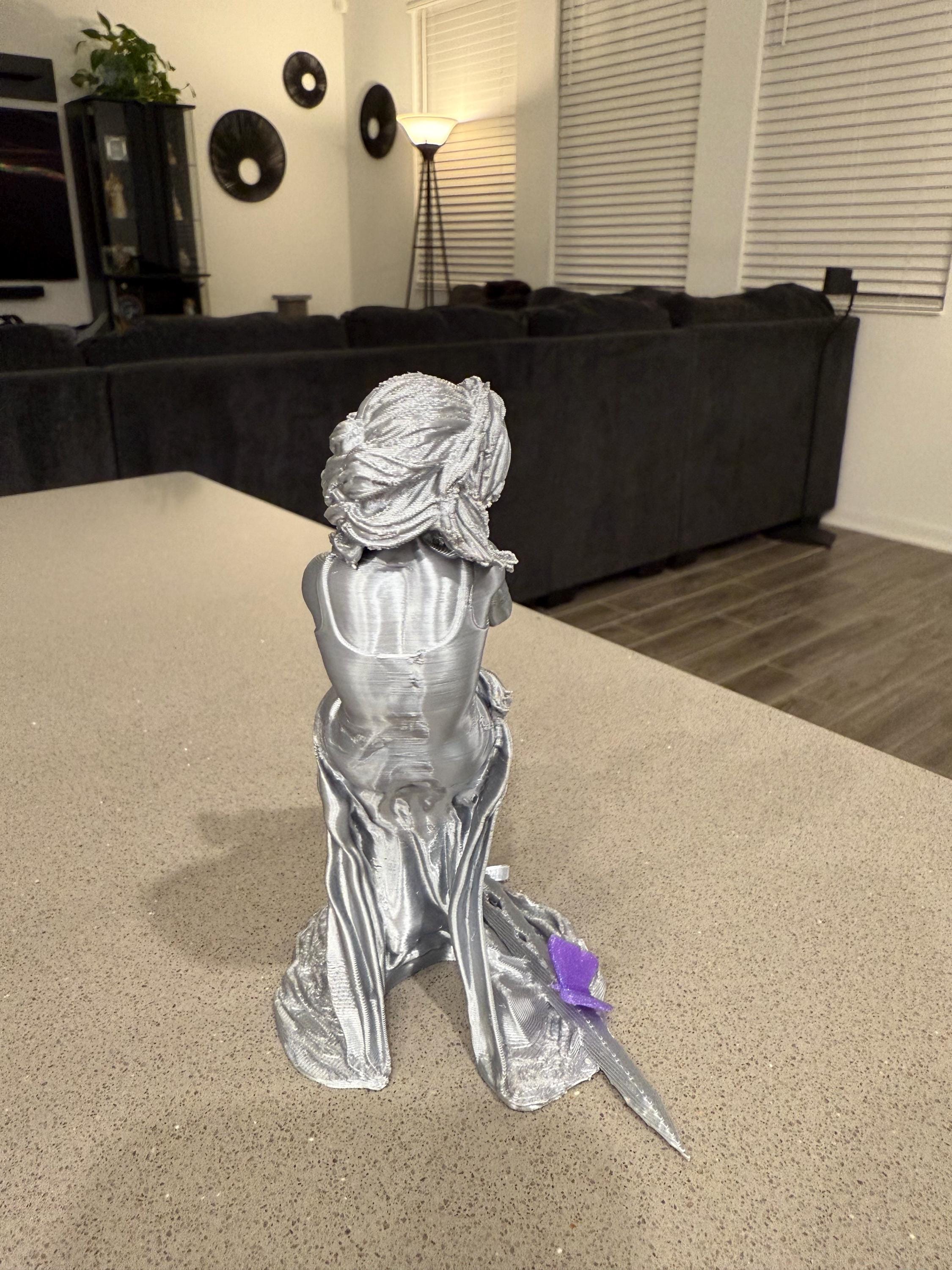Silver Alchemist Statue 3D Printed Bookshelf Decor Bookish Merch-Create Fantasy Crafts