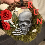 Skull Rose and Mouse 6 inch Wreath Dark Romance Bookshelf Decor-Create Fantasy Crafts