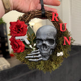 Skull Rose and Mouse 6 inch Wreath Dark Romance Bookshelf Decor-Create Fantasy Crafts