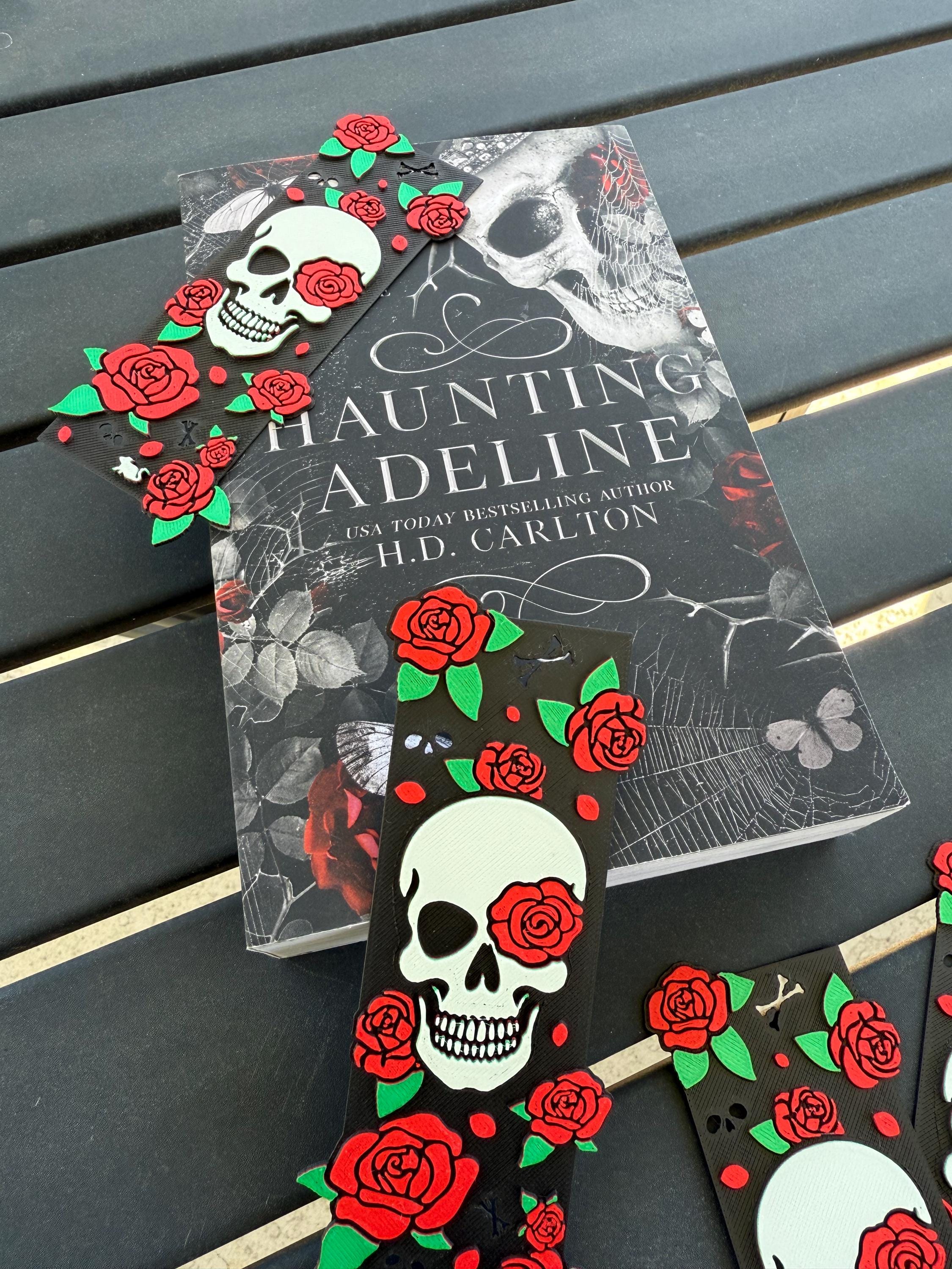 3D Printed Skull & Roses Bookmark - Made with HueForge-Create Fantasy Crafts