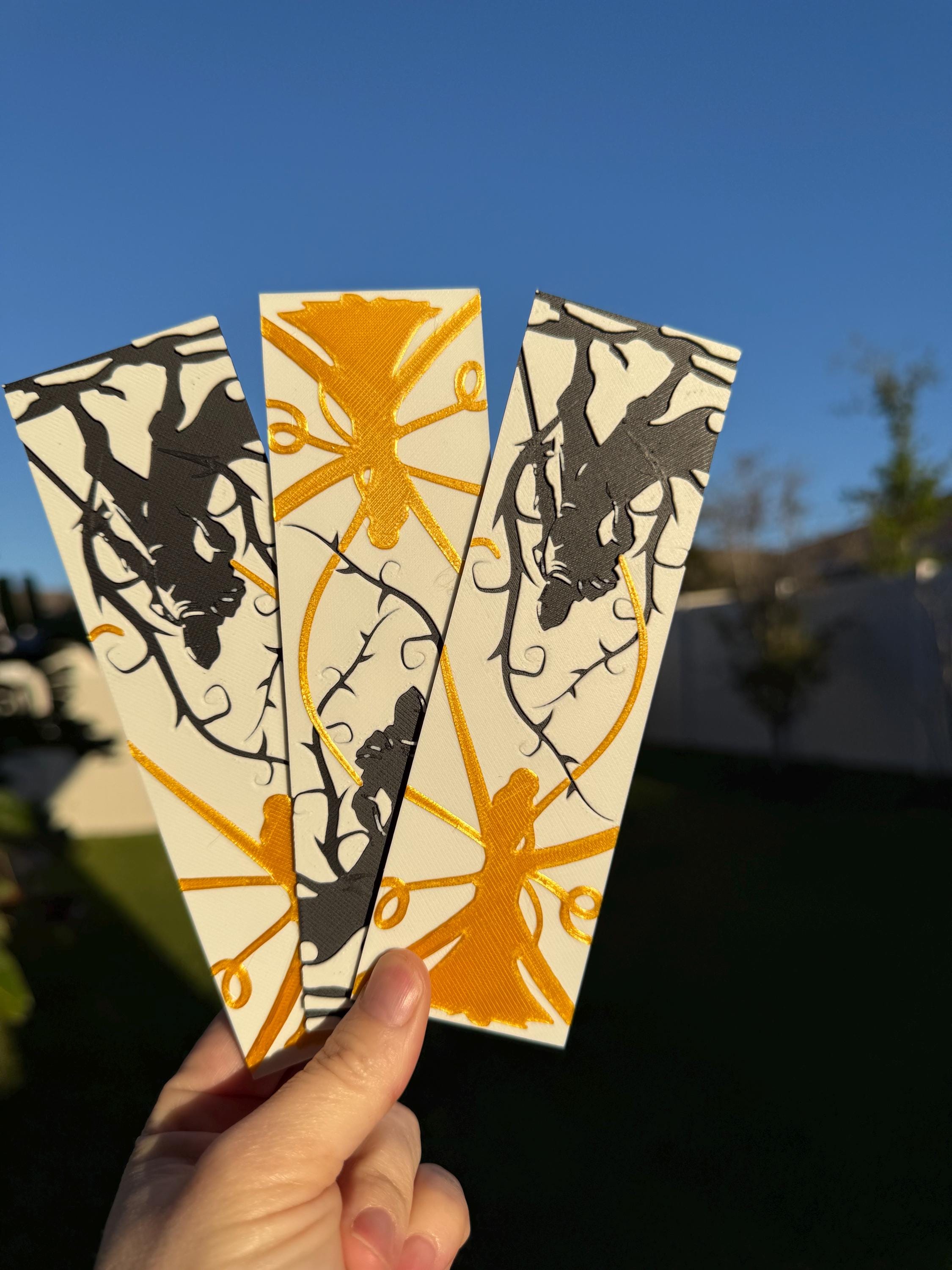 3D Printed Golden Touched Bookmarks - Made with HueForge-Create Fantasy Crafts