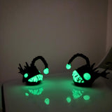 Black Seadevil Anglerfish - 3D Print - Desk Decor Horror Fidget Creepy Cute Glow in Dark-Create Fantasy Crafts