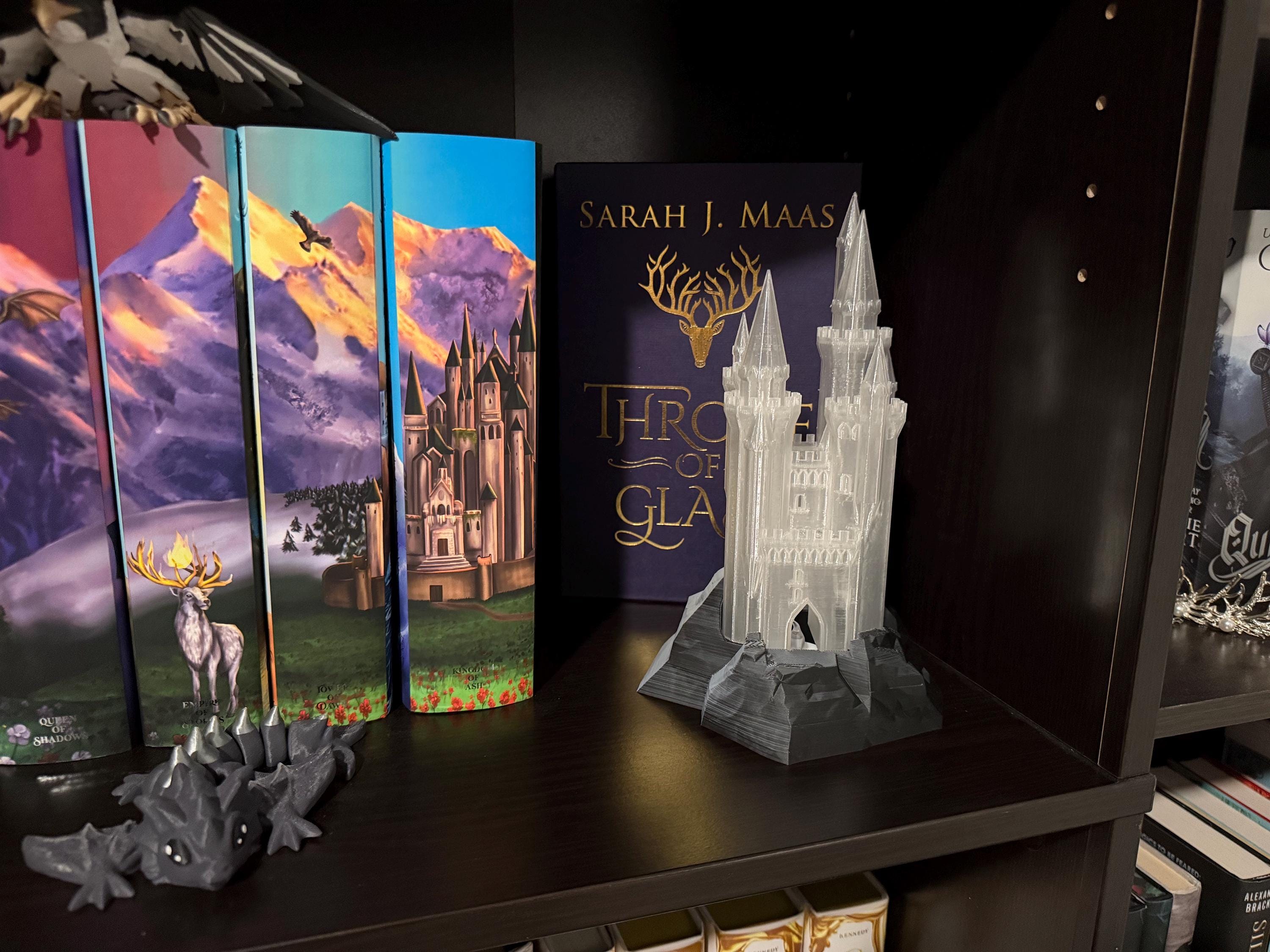 Glass Palace Tea Light Lamp - 3D Printed PLA Translucent Plastic - Bookshelf Decor-Create Fantasy Crafts