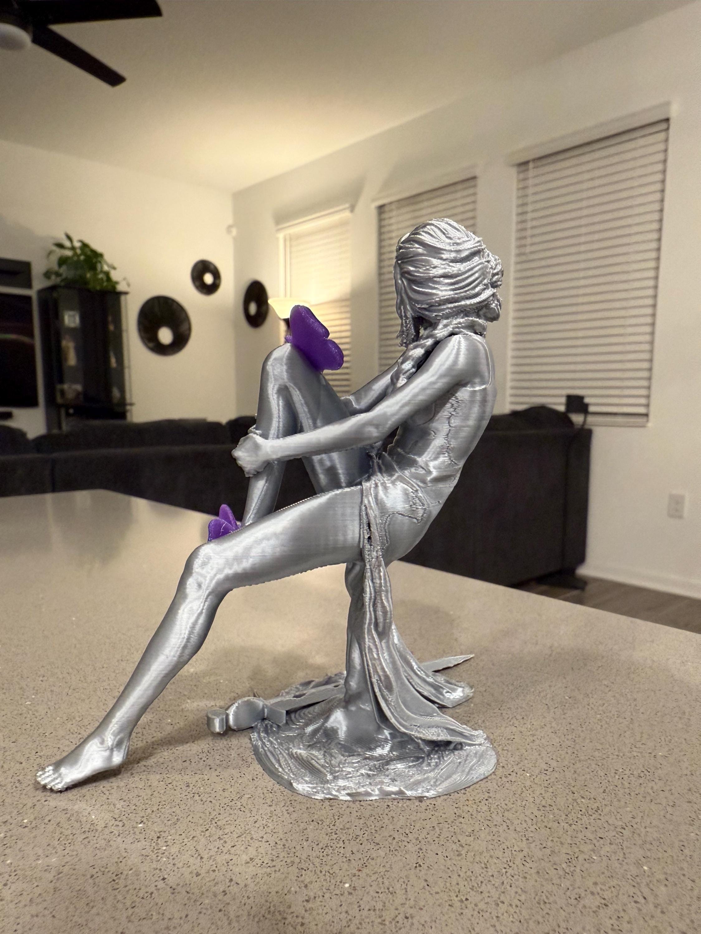 Silver Alchemist Statue 3D Printed Bookshelf Decor Bookish Merch-Create Fantasy Crafts