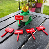 Crowned Frog Bookshelf Decor Interchangeable Signs