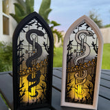 Gothic Window Tealight Book Nook | Snake and Crown | Bookshelf Decor