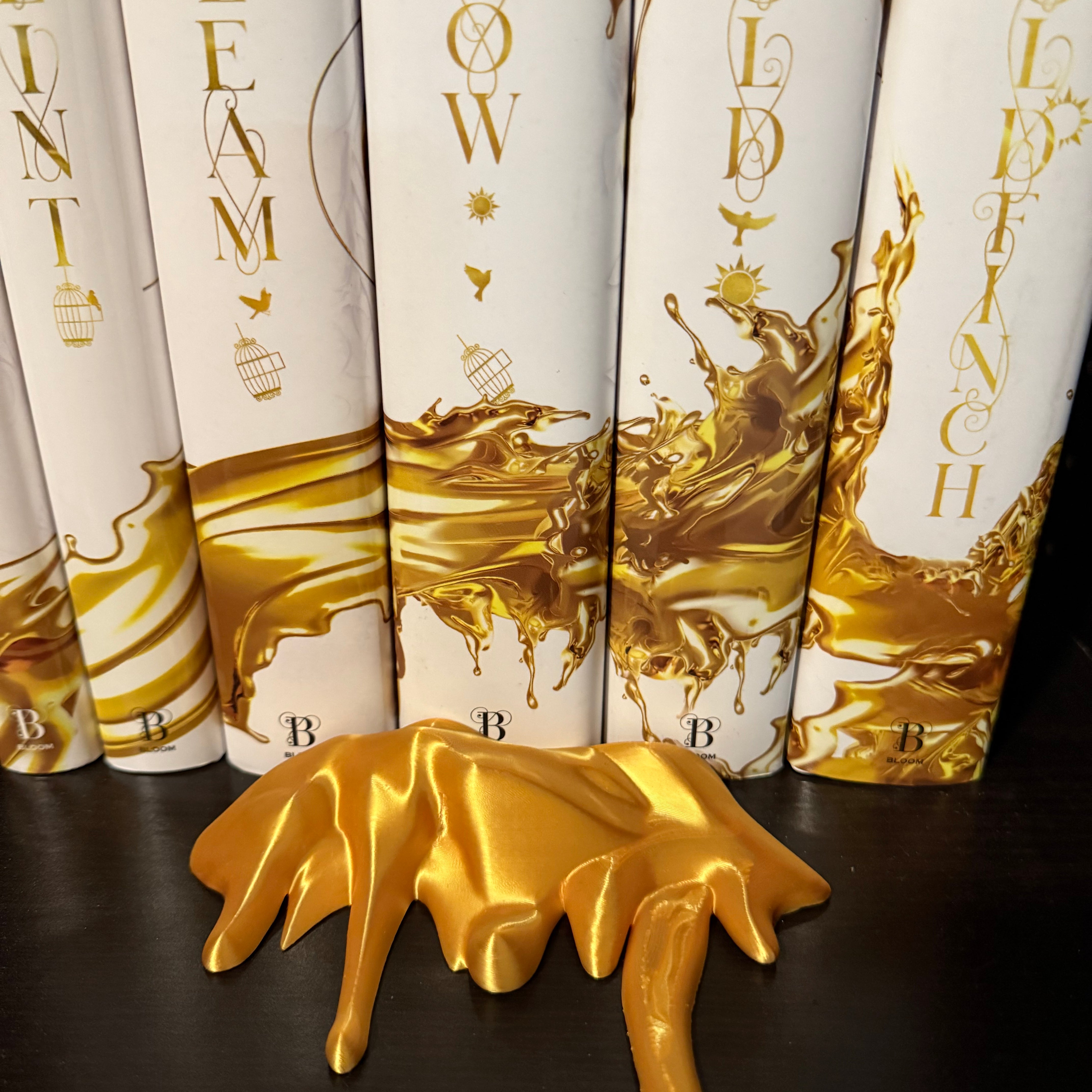 Gold Drip insert - Bookshelf Decor Bookish Merch-Create Fantasy Crafts