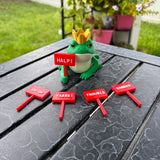 Crowned Frog Bookshelf Decor Interchangeable Signs