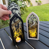 Gothic Window Tealight Book Nook | Snake and Crown | Bookshelf Decor