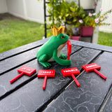 Crowned Frog Bookshelf Decor Interchangeable Signs