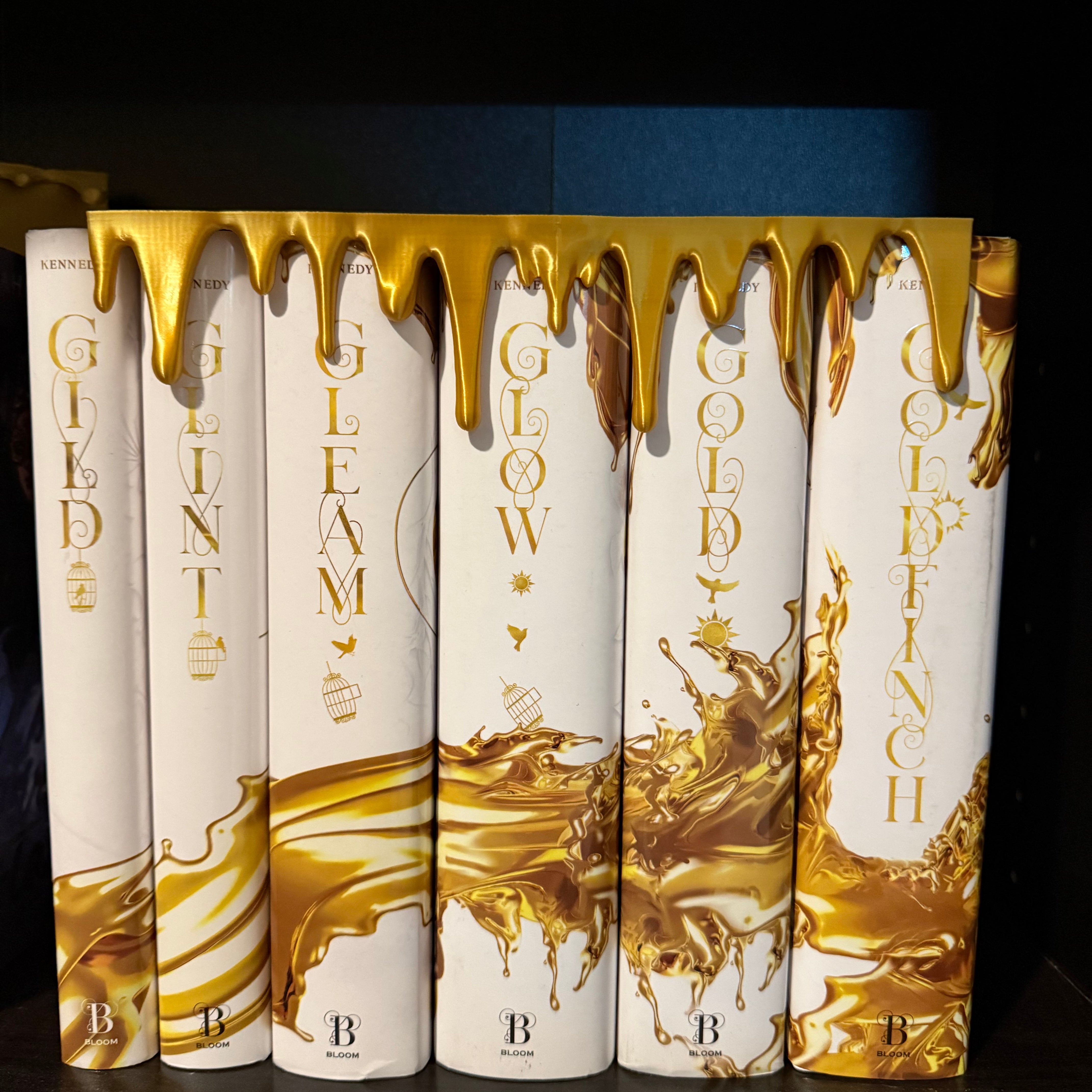 Gold Dripping Book Overhang - Bookshelf Decor Bookish Merch-Create Fantasy Crafts