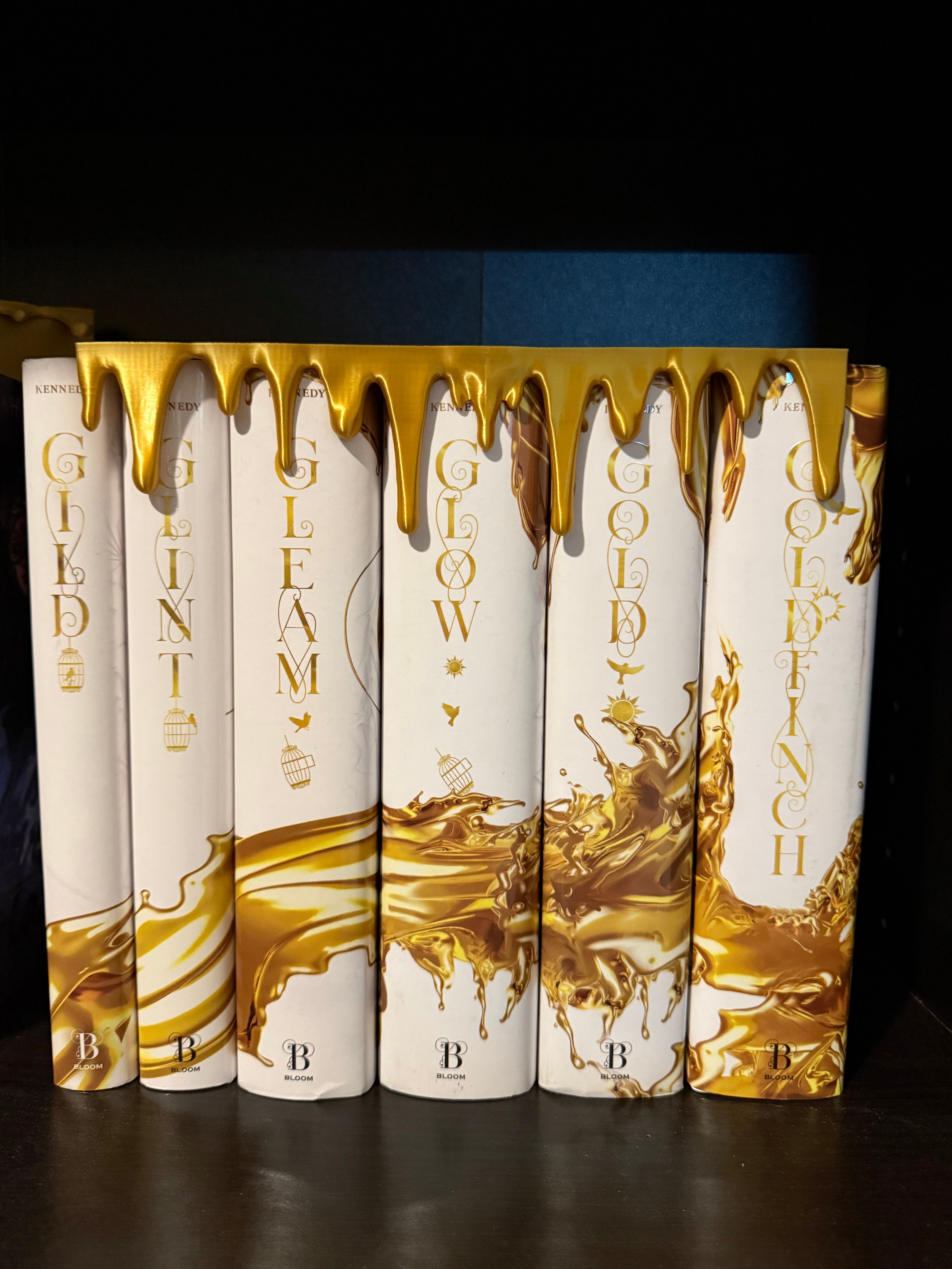 Gold Dripping Book Overhang - Bookshelf Decor Bookish Merch-Create Fantasy Crafts
