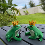 Crowned Frog Bookshelf Decor