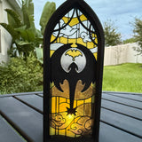 Gothic Window Tealight Book Nook | Dragon Clouds | Bookshelf Decor