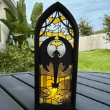 Gothic Window Tealight Book Nook | Dragon Clouds | Bookshelf Decor