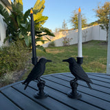 Raven Candle Stick Holder with Candle