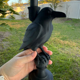 Raven Candle Stick Holder with Candle