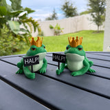 Crowned Frog Bookshelf Decor