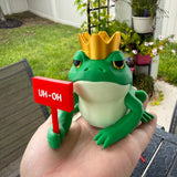 Crowned Frog Bookshelf Decor Interchangeable Signs