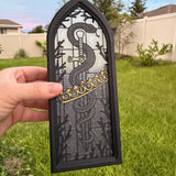 Gothic Window Tealight Book Nook | Snake and Crown | Bookshelf Decor
