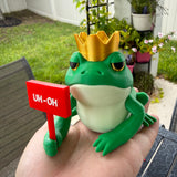 Crowned Frog Bookshelf Decor Interchangeable Signs