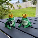 Crowned Frog Bookshelf Decor