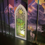 Gothic Window Tealight Book Nook | Stag and Hawk | Bookshelf Decor