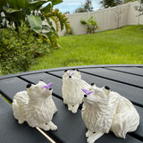 White Fox with Purple Butterfly | Bookshelf decor