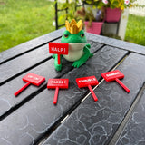 Crowned Frog Bookshelf Decor Interchangeable Signs