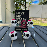 Love Me Stalk Me Skull Figure | Officially Licensed with Author Laura Bishop | Bookshelf Decor Bookish Merch