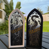 Gothic Window Tealight Book Nook | Snake and Crown | Bookshelf Decor