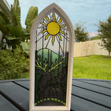 Gothic Window Tealight Book Nook | Stag and Hawk | Bookshelf Decor