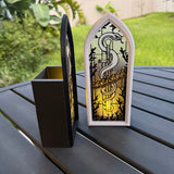 Gothic Window Tealight Book Nook | Snake and Crown | Bookshelf Decor