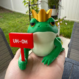 Crowned Frog Bookshelf Decor Interchangeable Signs
