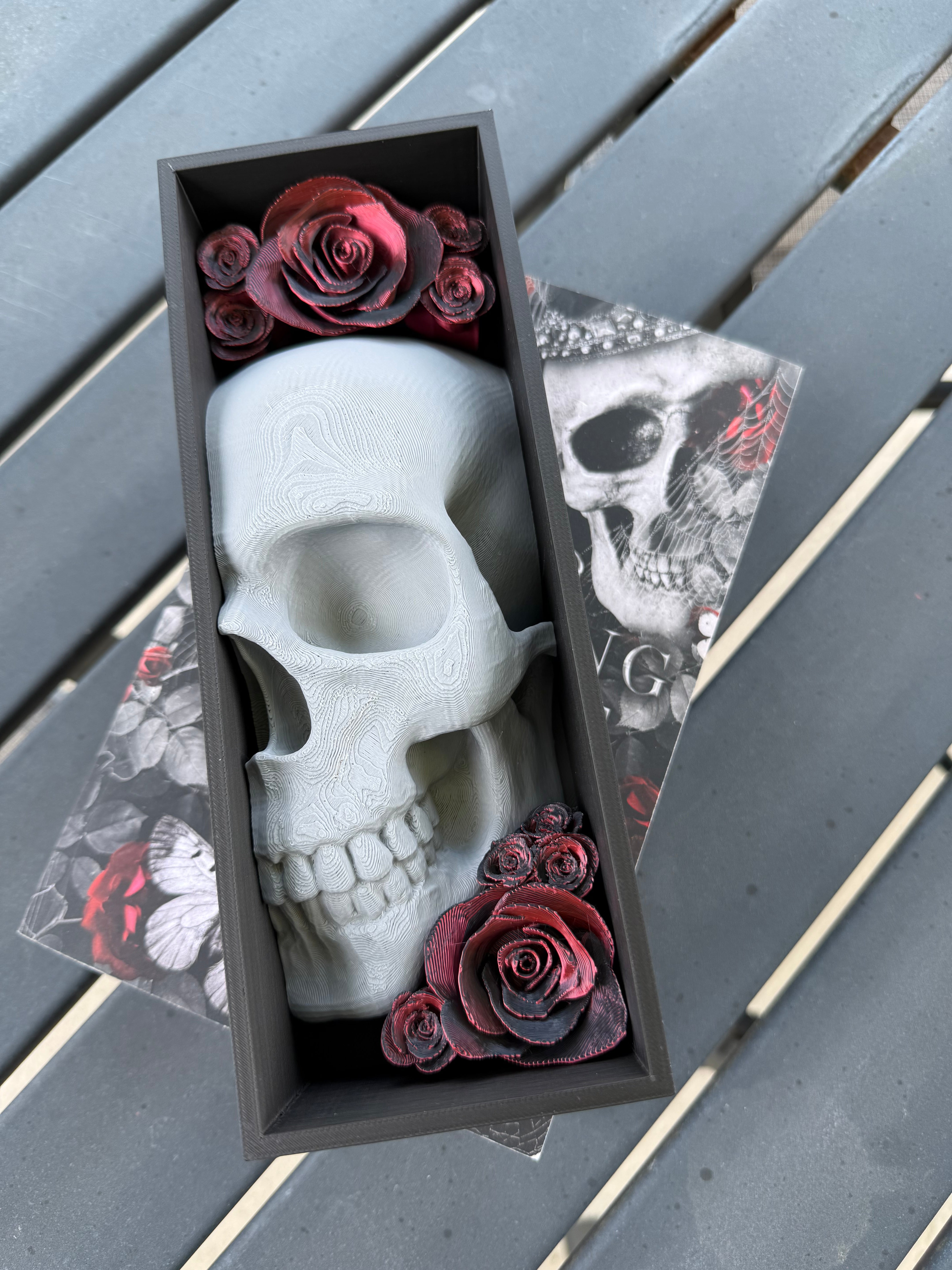 Skull Book Nook Book End Thin Version Bookshelf Decor-Create Fantasy Crafts