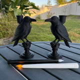 Raven Candle Stick Holder with Candle