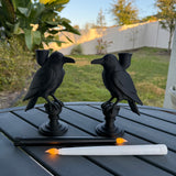Raven Candle Stick Holder with Candle