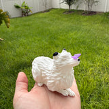 White Fox with Purple Butterfly | Bookshelf decor